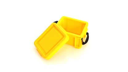 Foto cajita amarilla multiusos abierta.