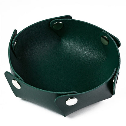 Bandeja hexagonal pequeña color verde oscuro.