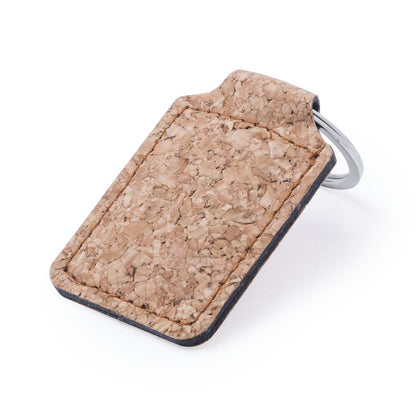 Llavero de corcho natural de perfil.