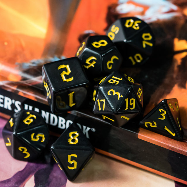 Opaque Black Dice Set