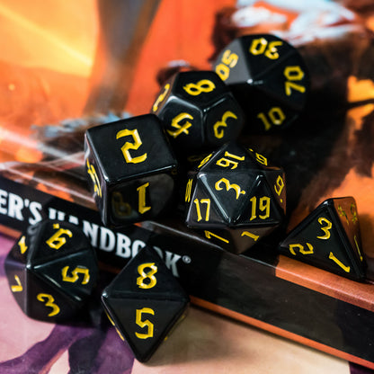 Opaque Black Dice Set