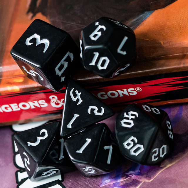 Opaque Black Dice Set