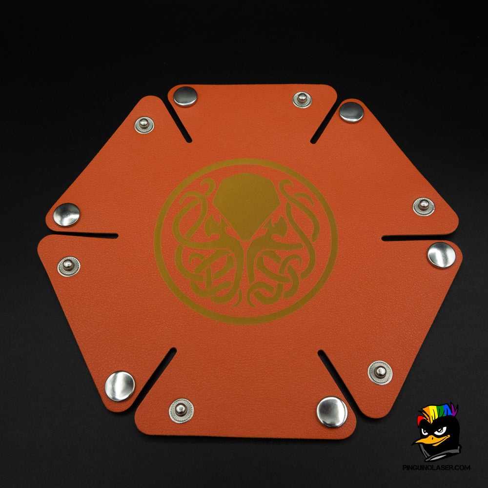 Bandeja hexagonal pequeña color naranja. 