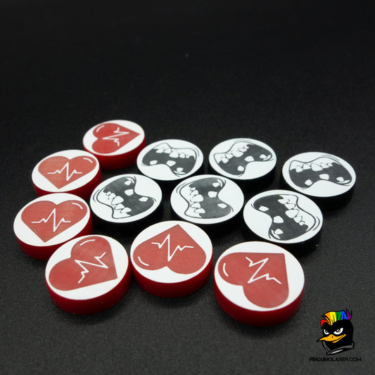 Pack 12 markers "Health" and "Infected" The Walking Dead All Out War