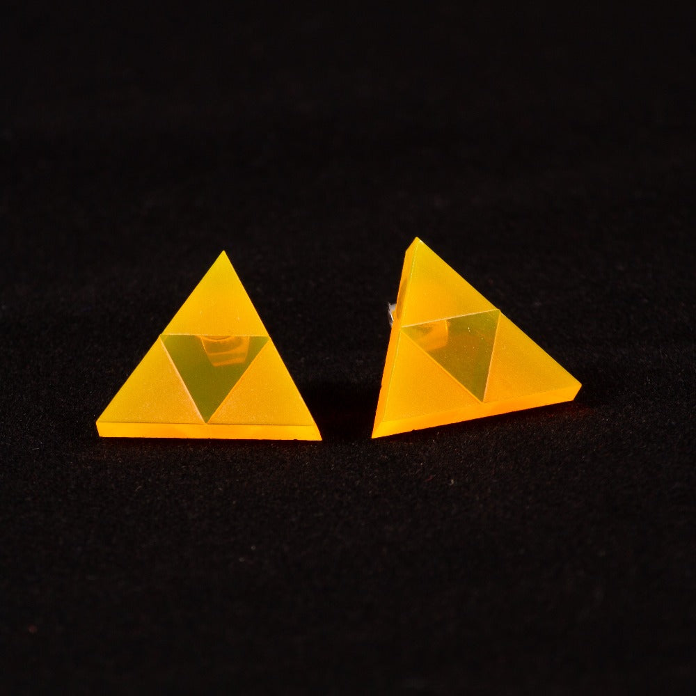 Pendientes Trifuerza Zelda Fluor Naranja