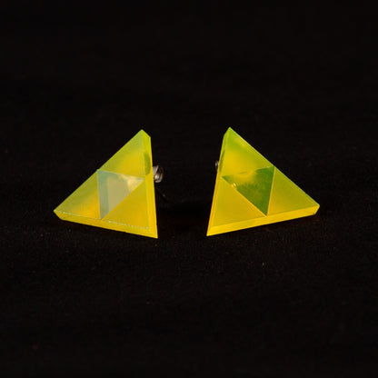 Pendientes Trifuerza Zelda Fluor Amarillo