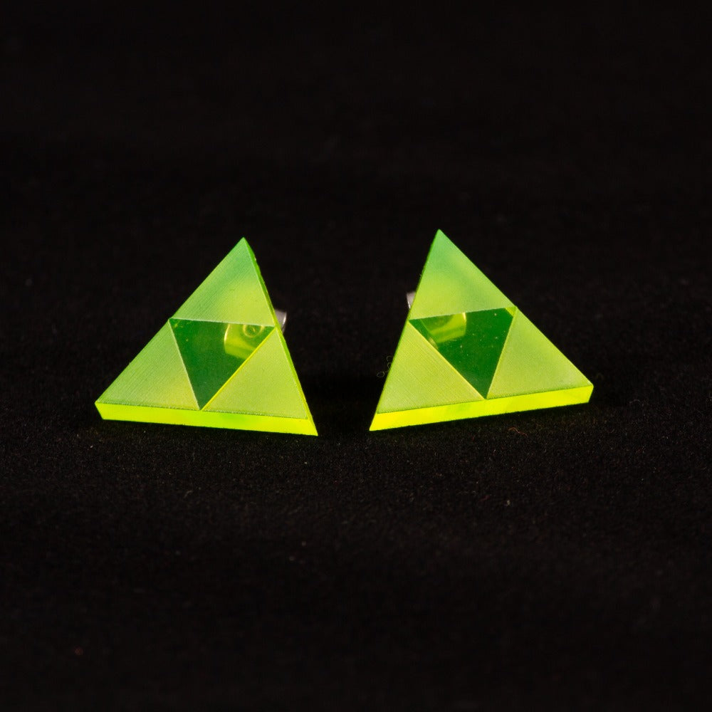 Pendientes Trifuerza Zelda Fluor Verde