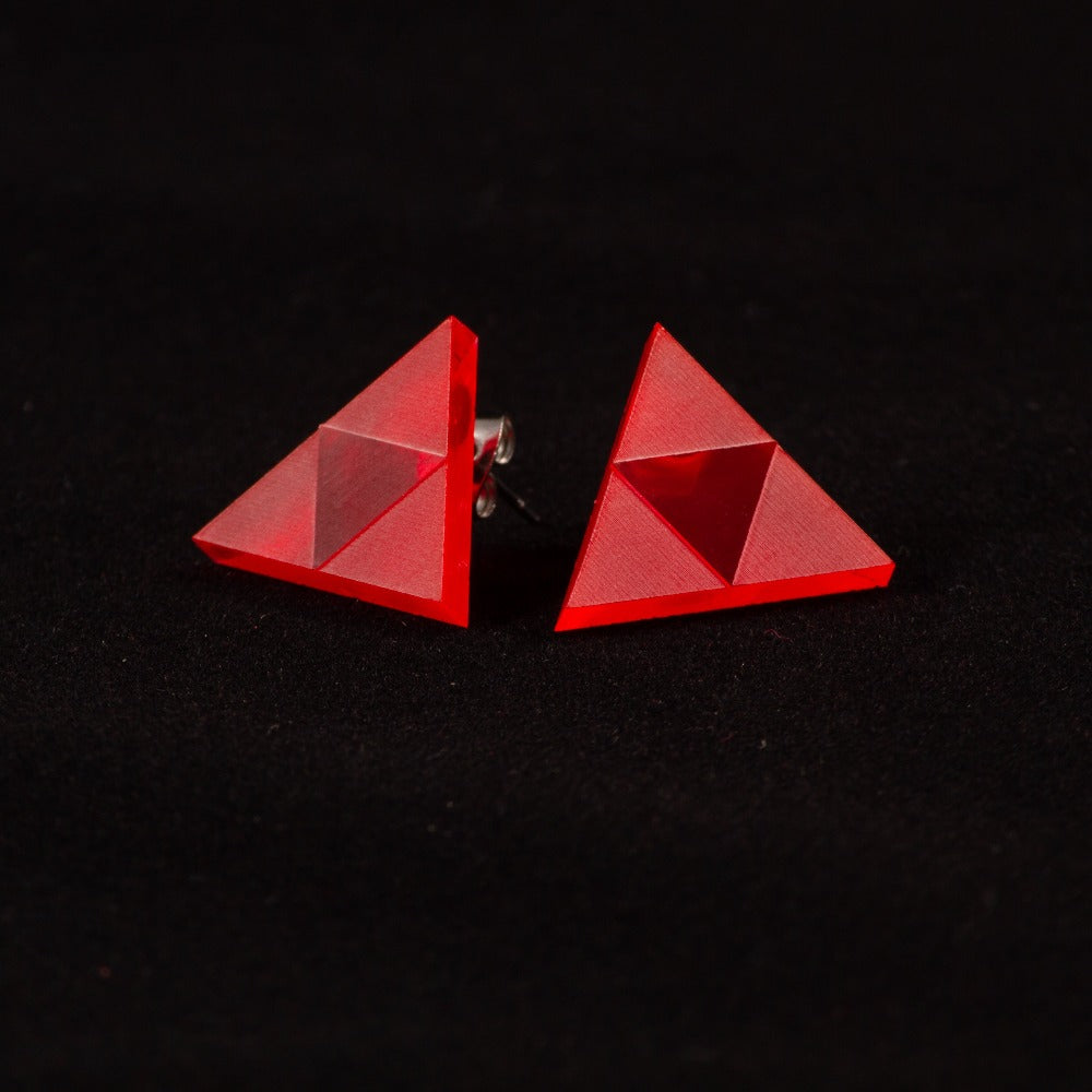 Pendientes Trifuerza Zelda Fluor Rojo