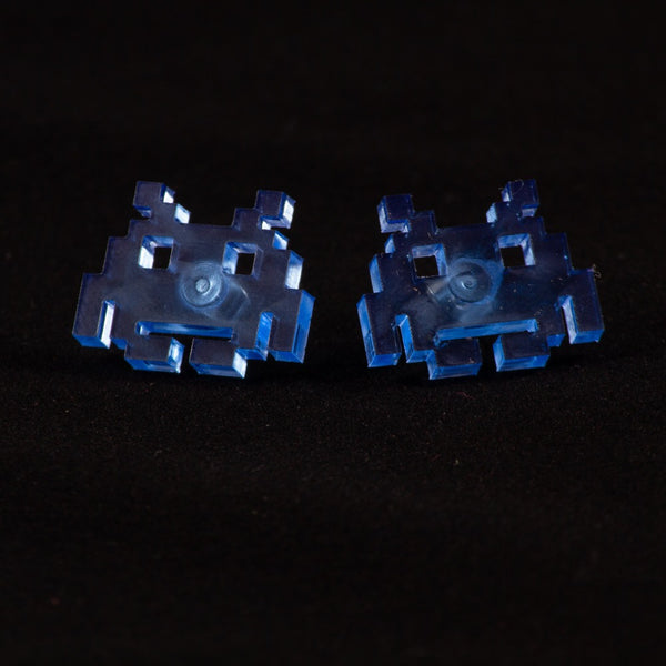 Pendientes Space Invaders Fluor azul