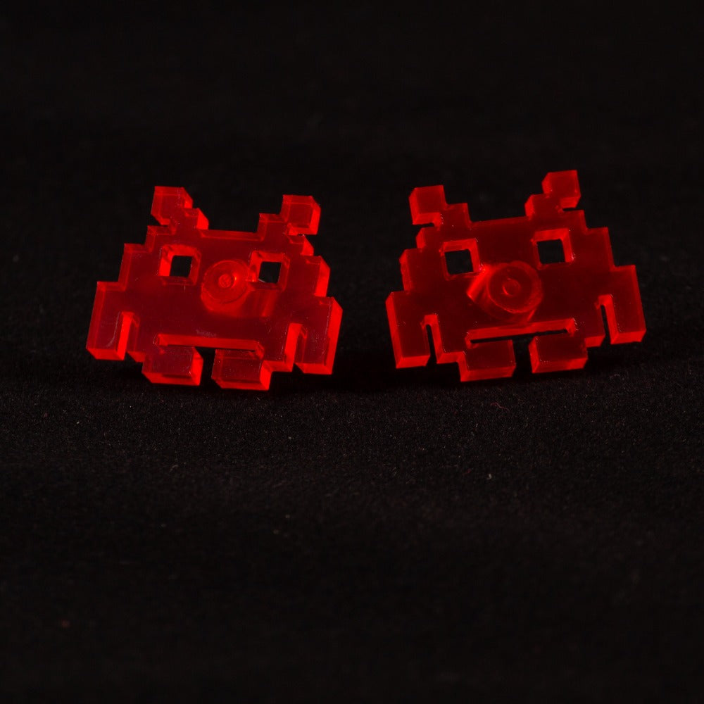 Pendientes Space Invaders Fluor Rojo
