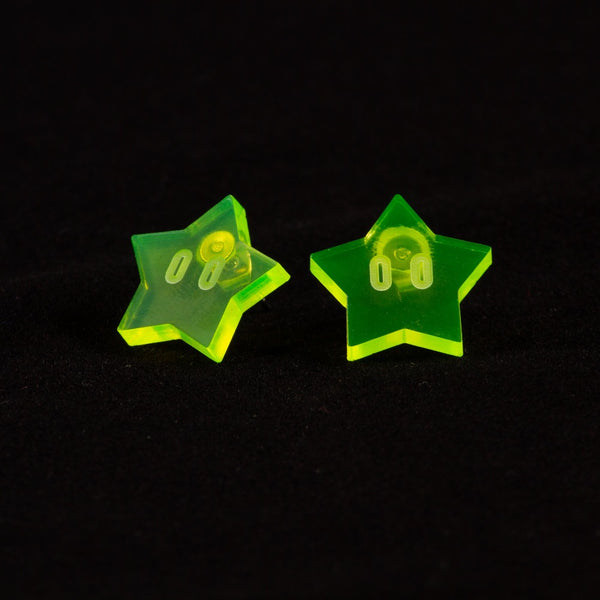 Pendientes estrellas Mario Bros Fluor Verde
