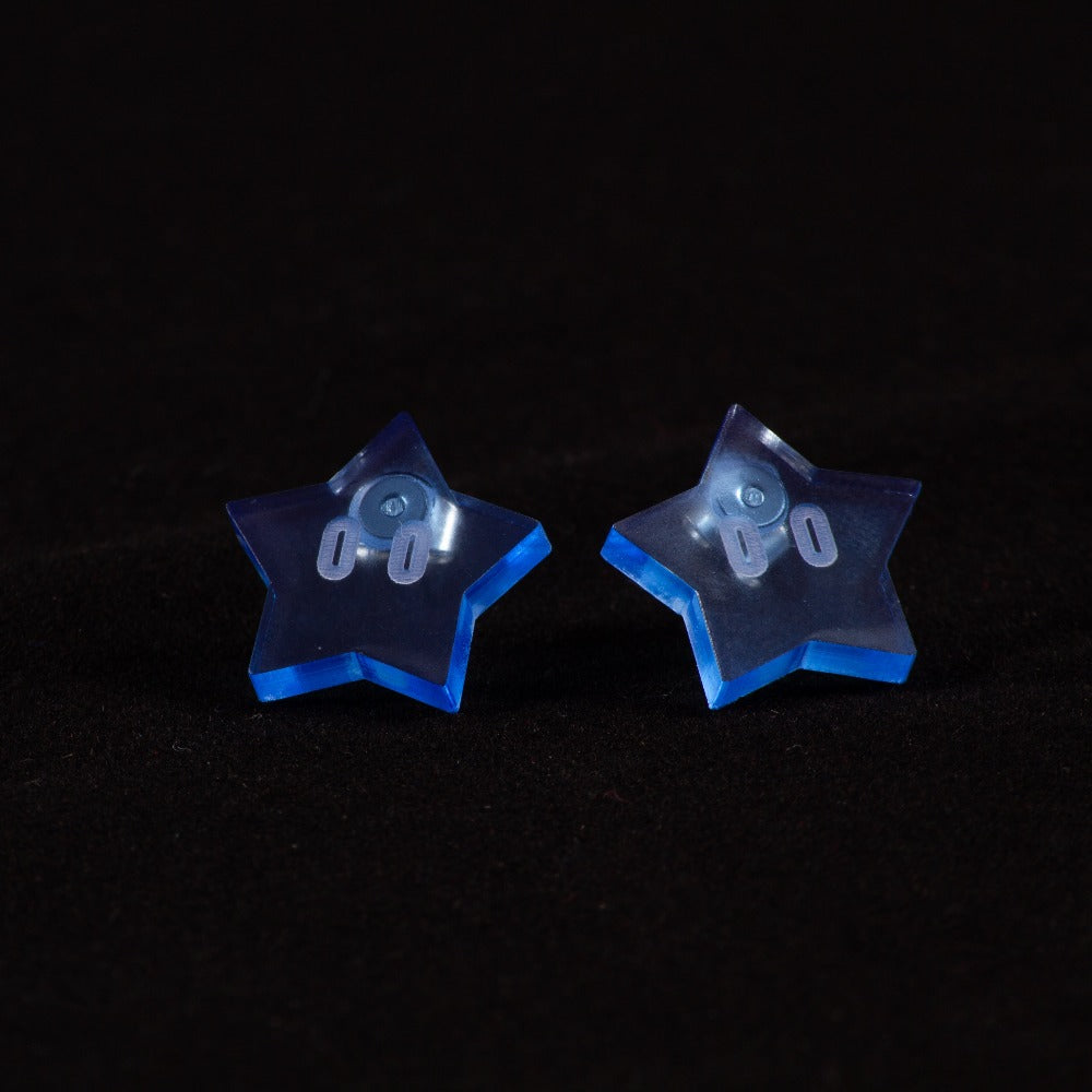 Pendientes estrellas Mario Bros Fluor Azul