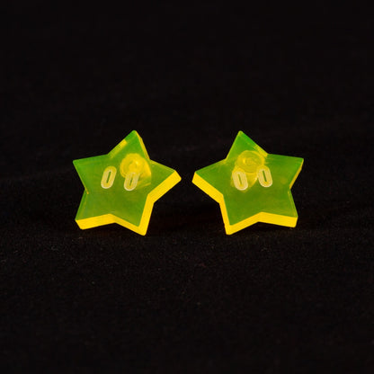 Pendientes estrellas Mario Bros Fluor Amarillo