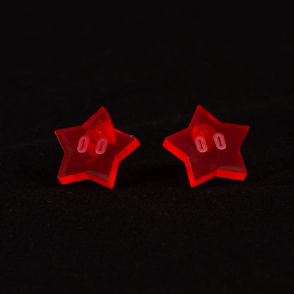 Pendientes estrellas Mario Bros Fluor Rojo