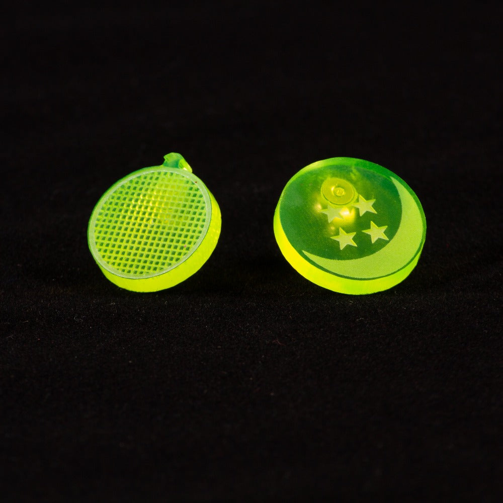 Pendientes Dragon Ball y radar Fluor Verde