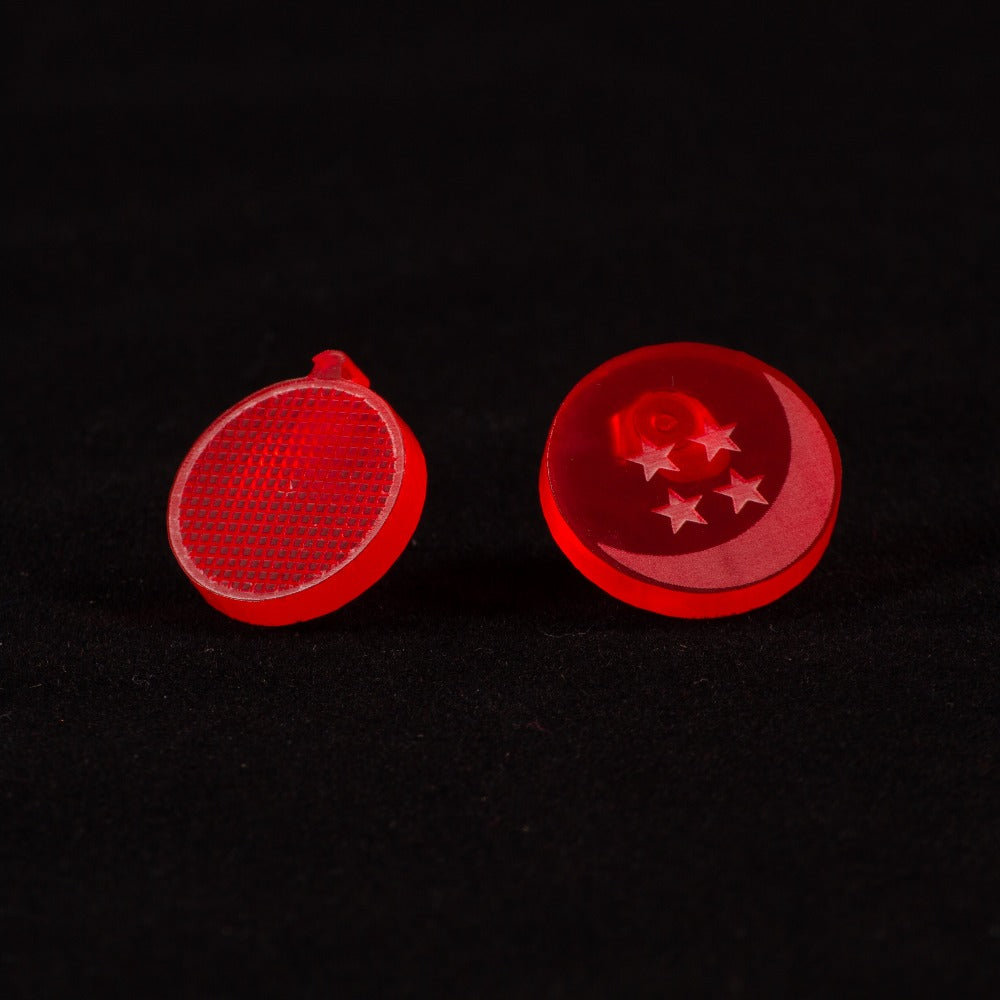 Pendientes Dragon Ball y radar Fluor Rojo