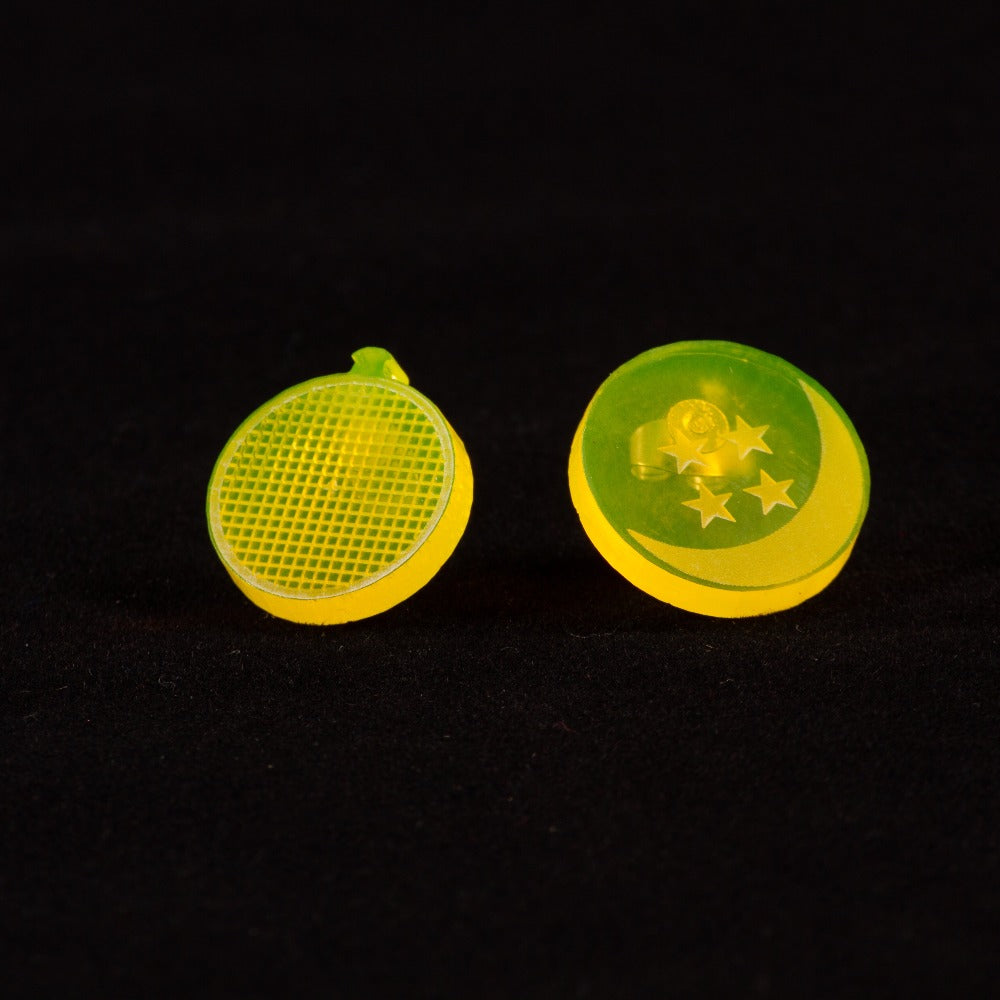 Pendientes Dragon Ball y radar Fluor Amarillo