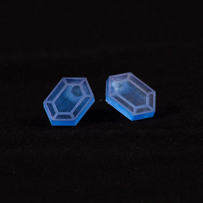 Pendientes Rupias Zelda Fluor Azul grabado limpio