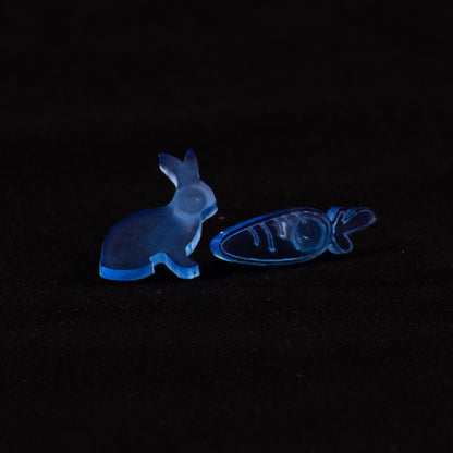 Pendientes conejo y zanahoria Fluor Azul