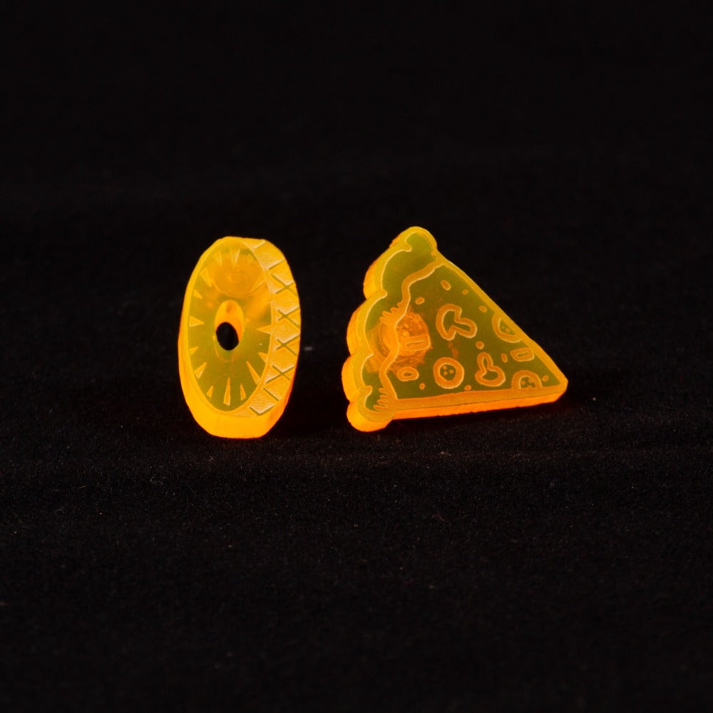 Pendientes pizza con piña Fluor Naranja