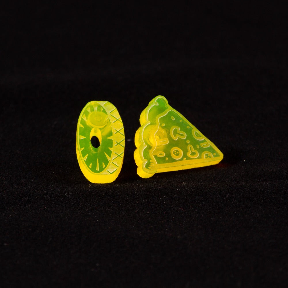 Pendientes pizza con piña Fluor Amarillo