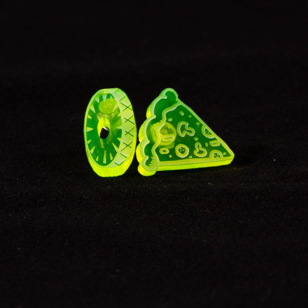 Pendientes pizza con piña Fluor Verde