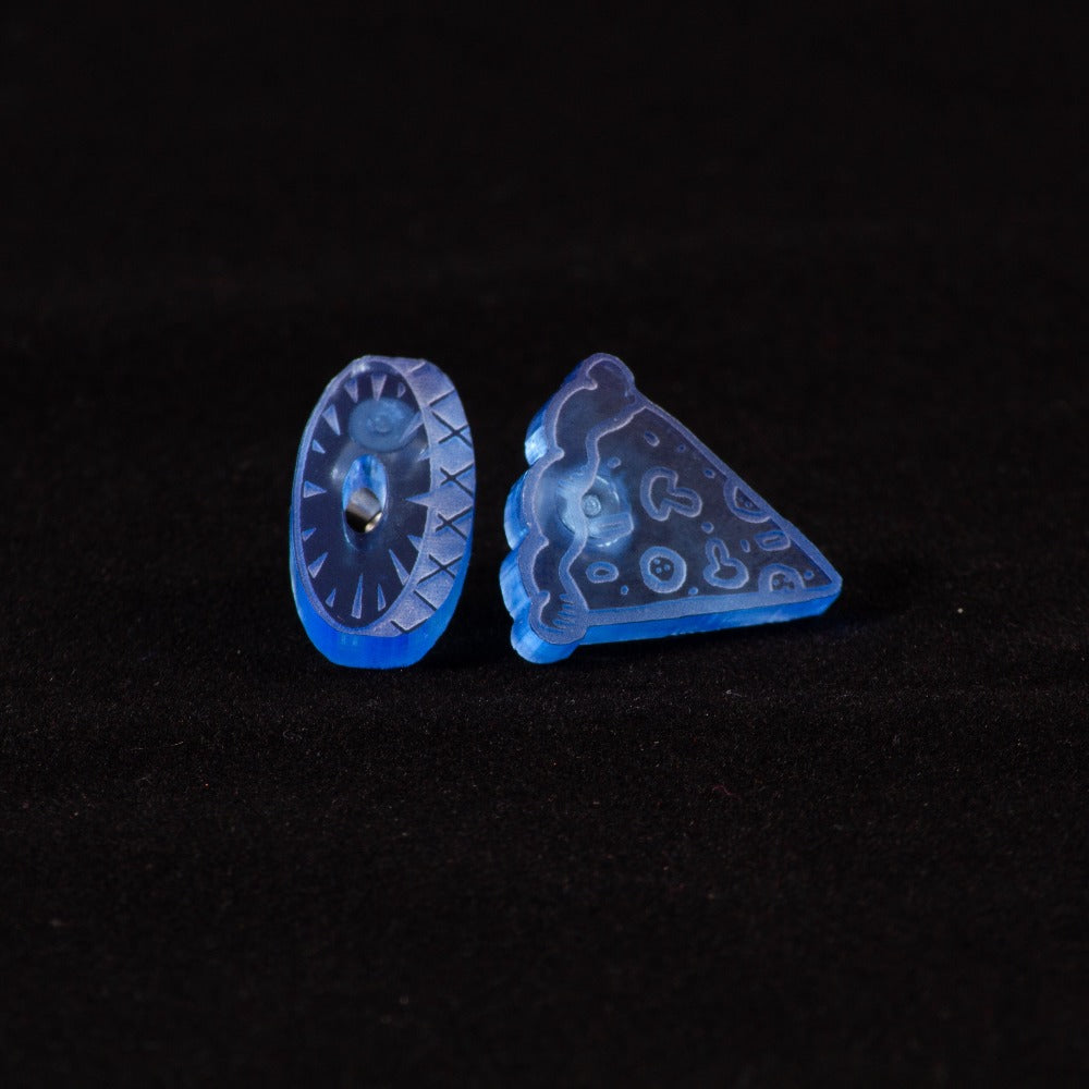 Pendientes pizza con piña Fluor Azul