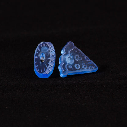 Pendientes pizza con piña Fluor Azul