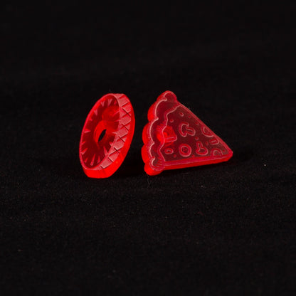 Pendientes pizza con piña Fluor Rojo