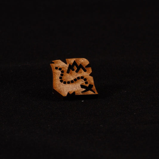 Pendientes mapa del tesoro en madera