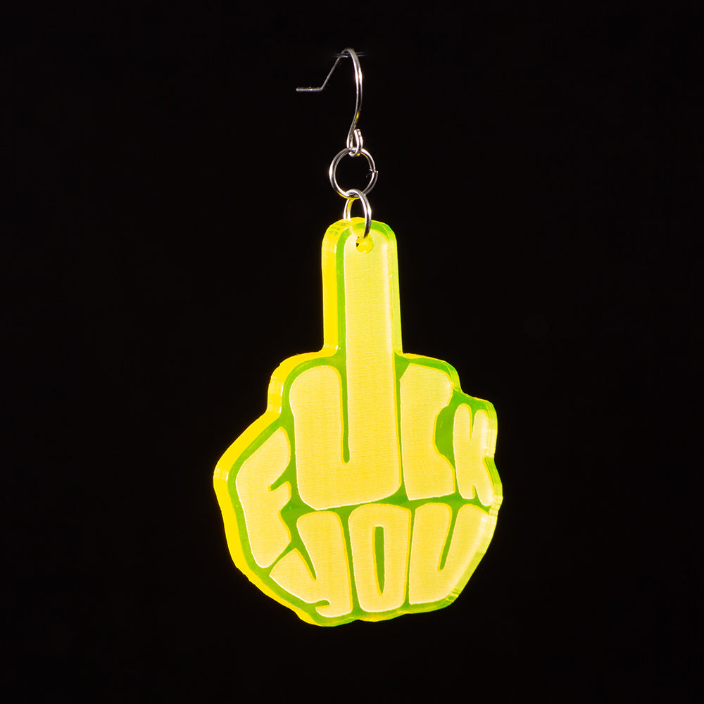 Pendientes Fuck You Fluor Amarillo