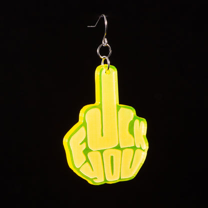Pendientes Fuck You Fluor Amarillo