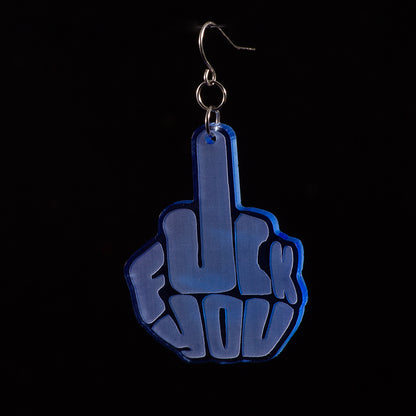 Pendientes Fuck You Fluor Azul