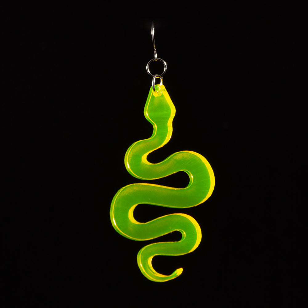 Pendientes Serpiente Fluor Amarillo