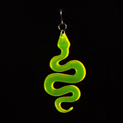 Pendientes Serpiente Fluor Amarillo