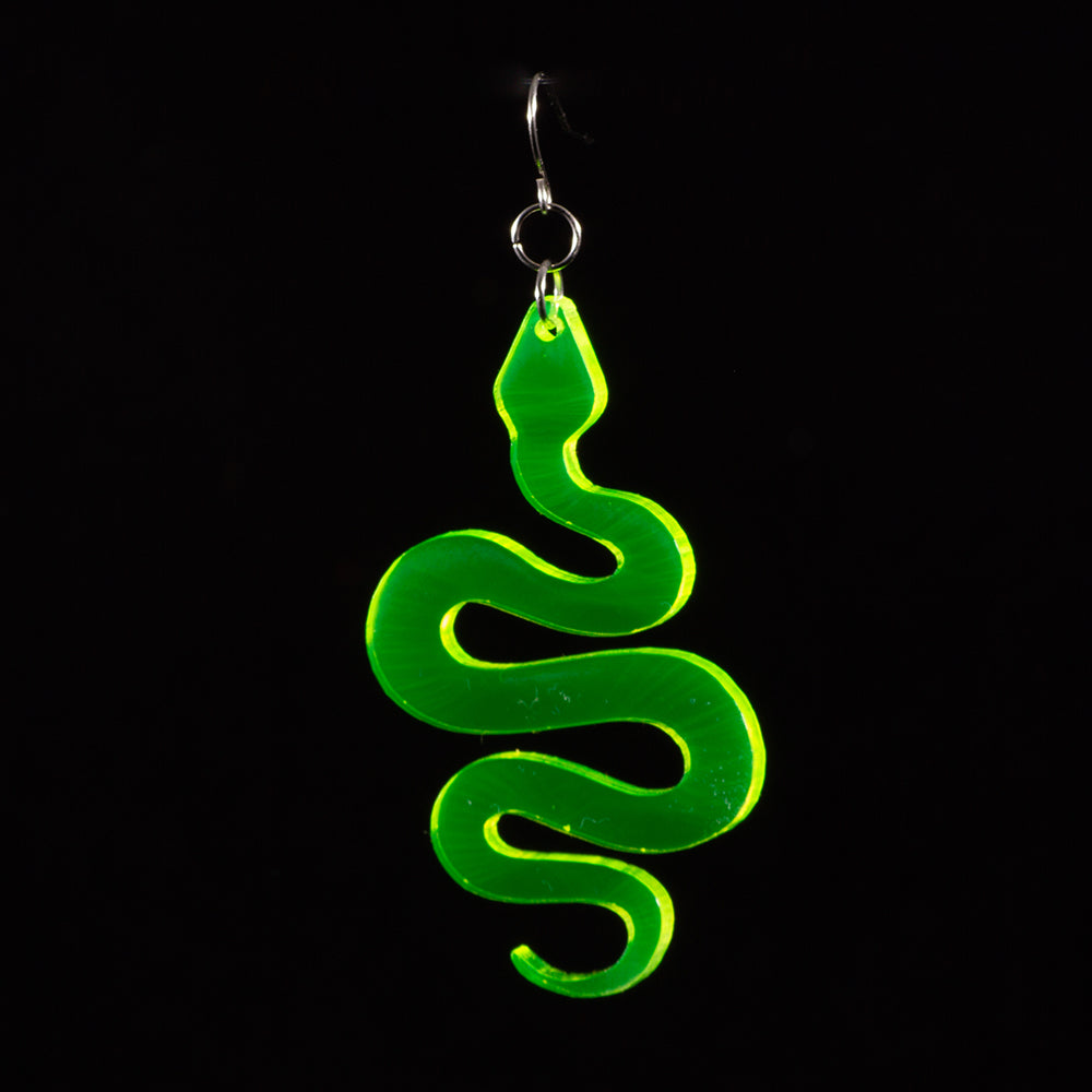 Pendientes Serpiente Fluor Verde