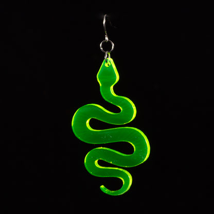 Pendientes Serpiente Fluor Verde