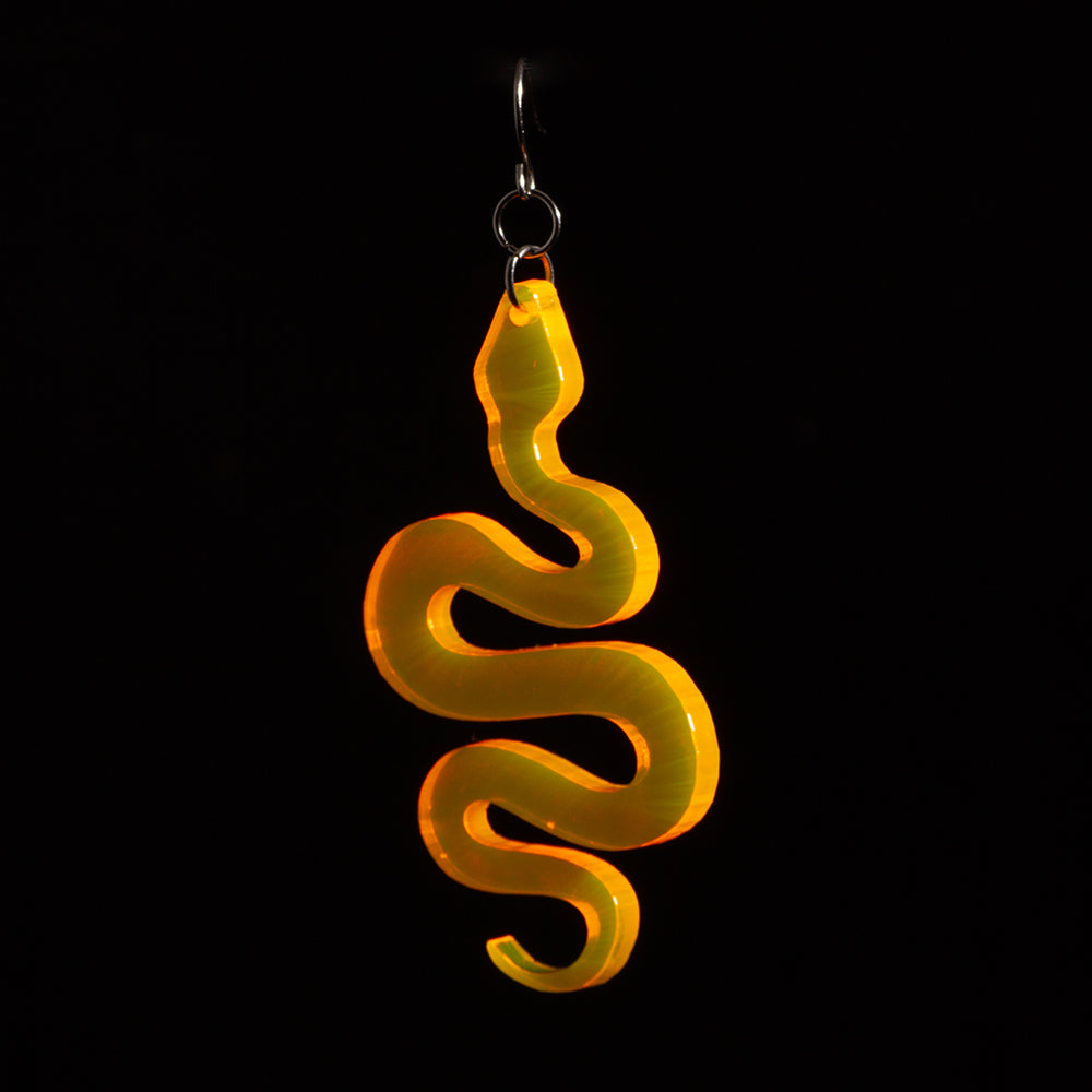 Pendientes Serpiente Fluor Naranja