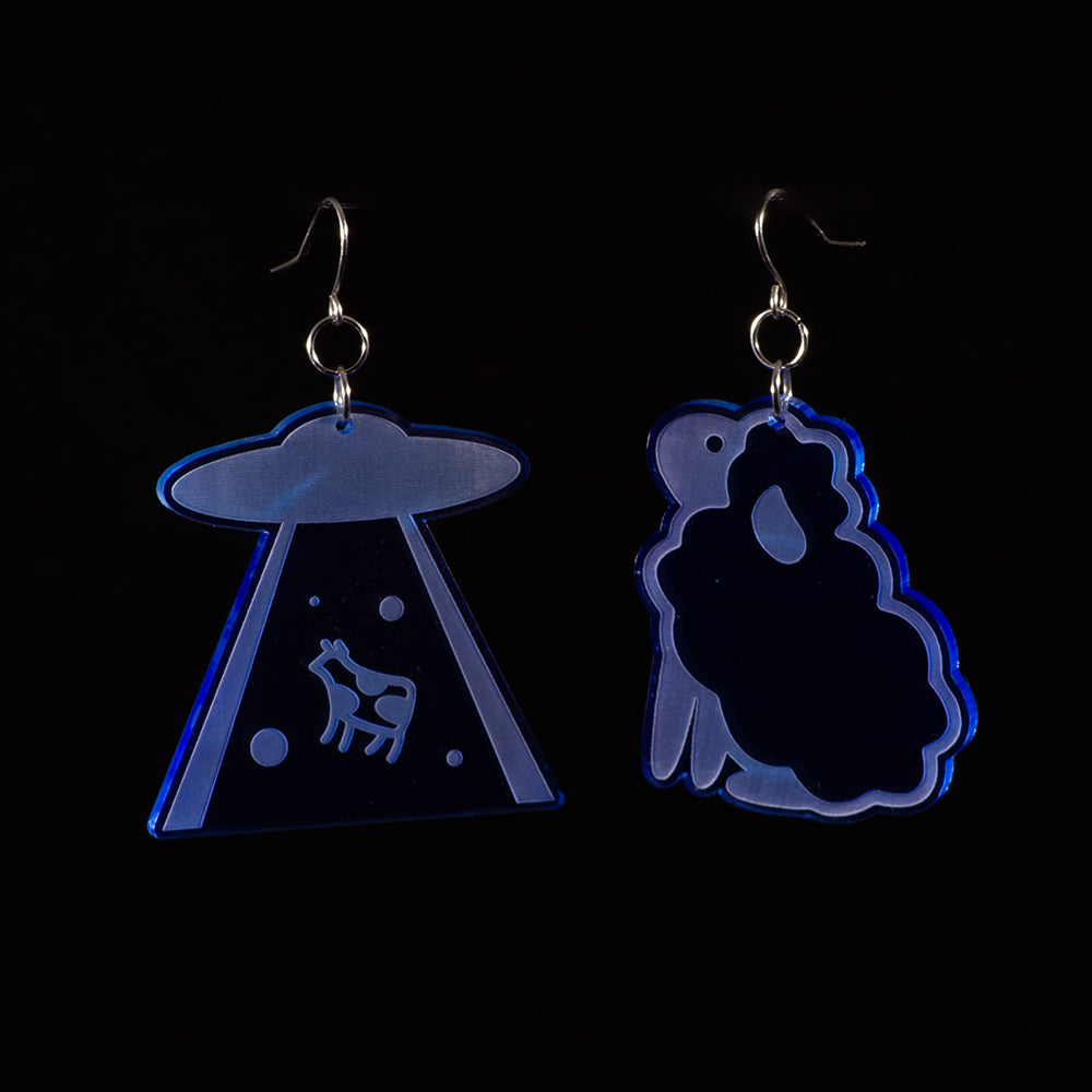 Pendientes Ovni Fluor Azul