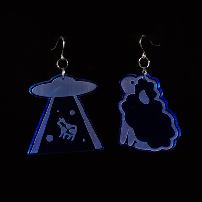 Pendientes Ovni Fluor Azul