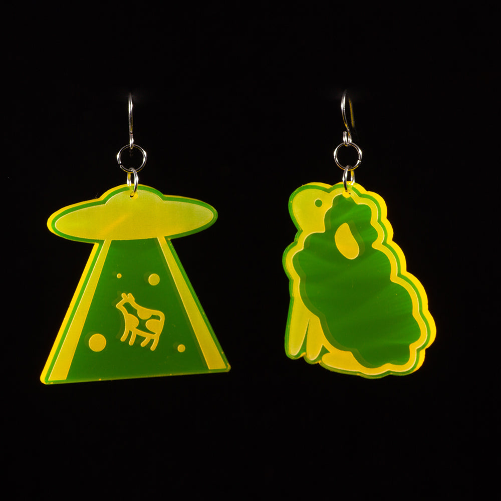 Pendientes Ovni Fluor Amarillo
