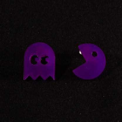 Pendientes Pac-man color sólido Morado