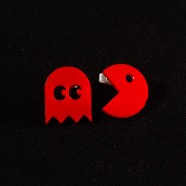 Pendientes Pac-man color sólido Rojo