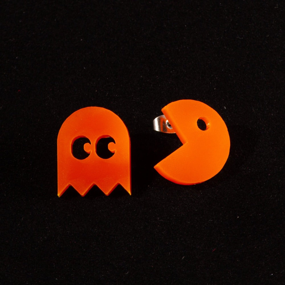 Pendientes Pac-man color sólido Naranja