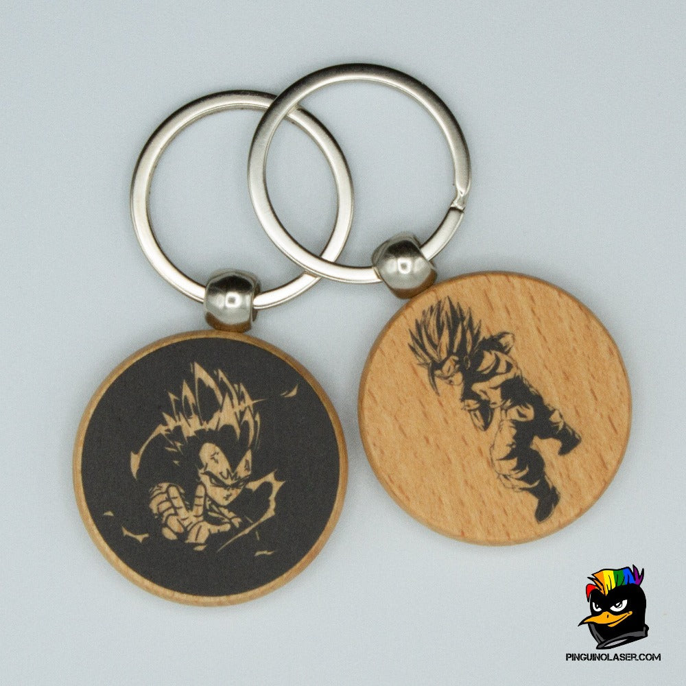 Dos llaveros personalizados Dragon Ball.