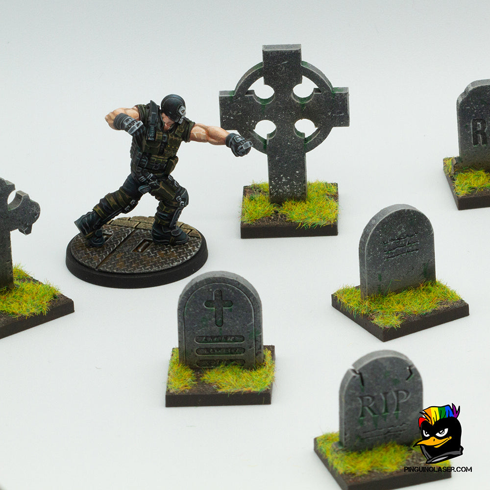 Cementerio lapidas escenografia