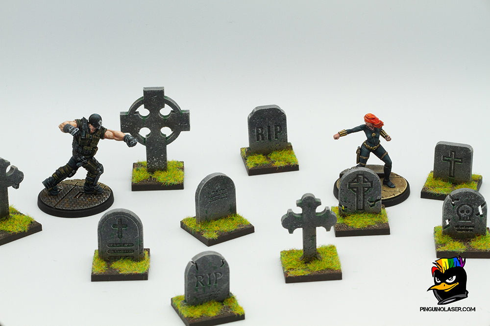 Cementerio lapidas escenografia