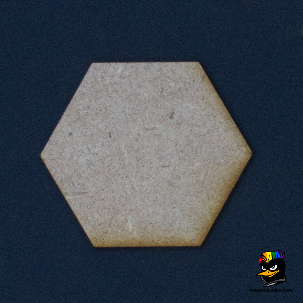 Pack 5 hexagonal wooden bases 50 mm