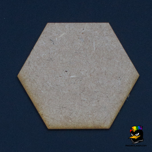 Pack 5 hexagonal wooden bases 75 mm