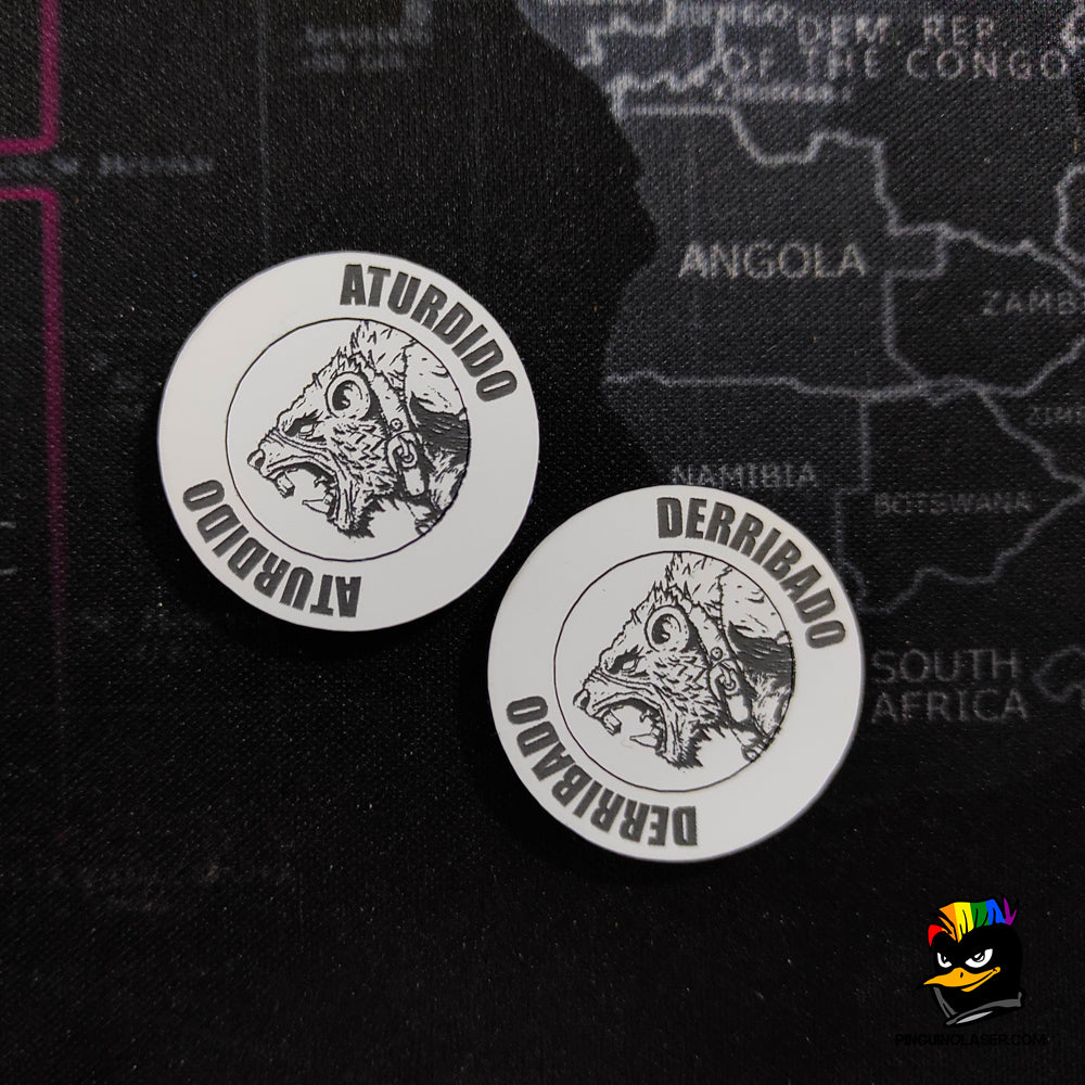 moneda Aturdido Derribado metacrilato blanco